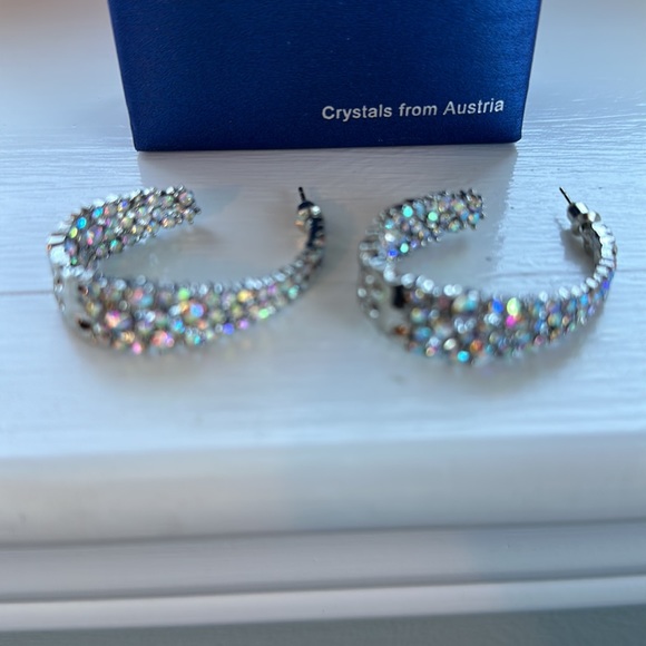 Iridescent silver earrings - Picture 3 of 3